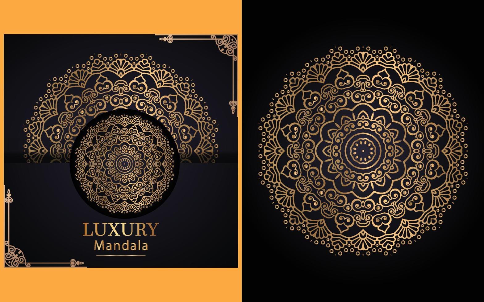 luxe sier- mandala ontwerp achtergrond in goud kleur voor jezelf vector