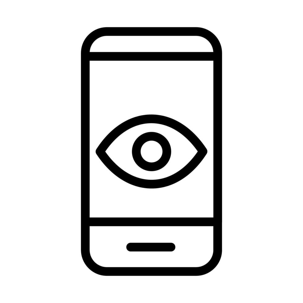 verbergen smartphone icoon lijn geïsoleerd Aan wit achtergrond. zwart vlak dun icoon Aan modern schets stijl. lineair symbool en bewerkbare hartinfarct. gemakkelijk en pixel perfect beroerte vector illustratie.