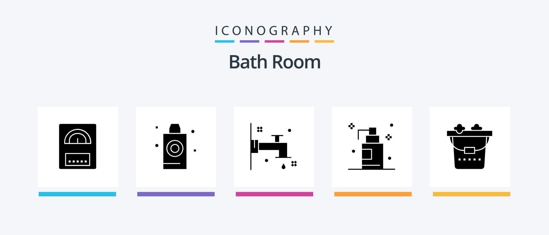bad kamer glyph 5 icoon pak inclusief . wassen. bad. levensstijl. kamer. creatief pictogrammen ontwerp vector