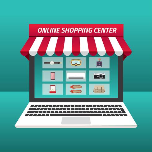 Online winkelcentrum Gratis Vector