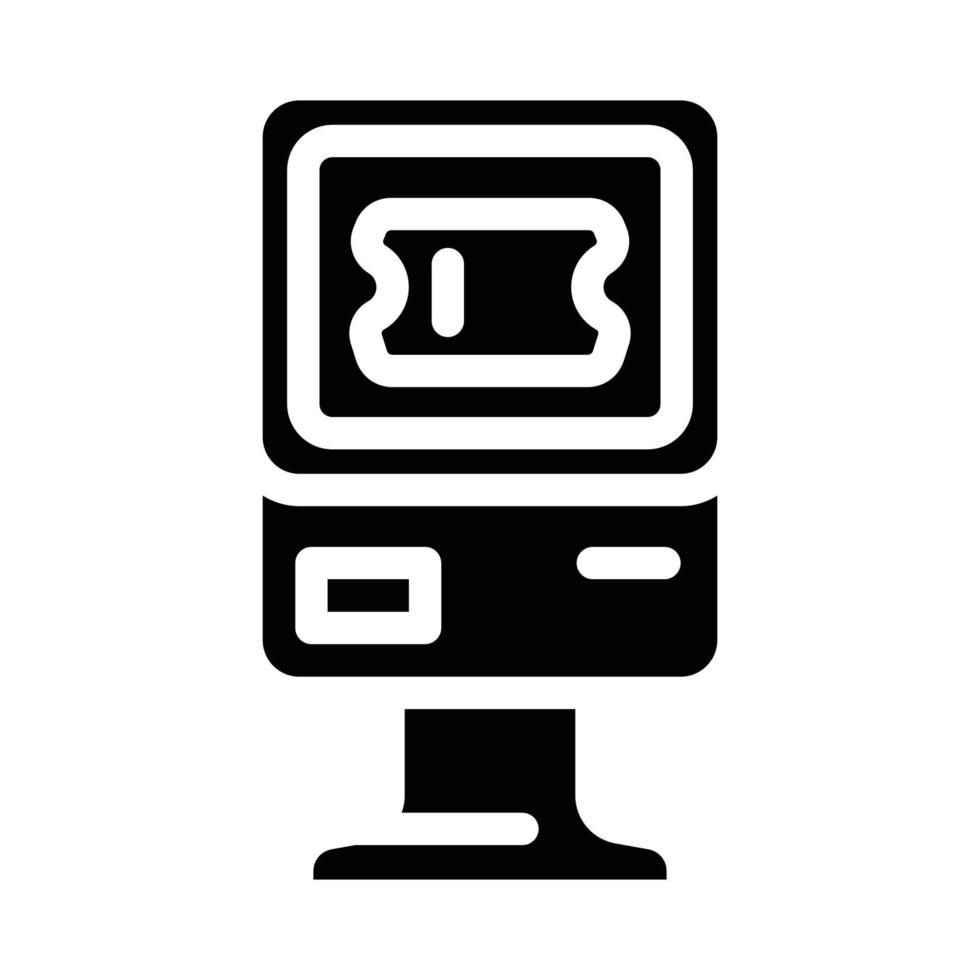ticket verkoop machine glyph icoon vector illustratie