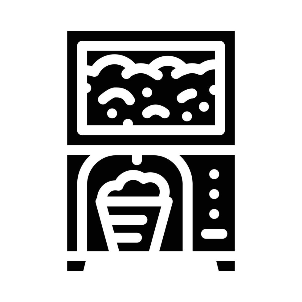 knal maïs machine glyph icoon vector illustratie
