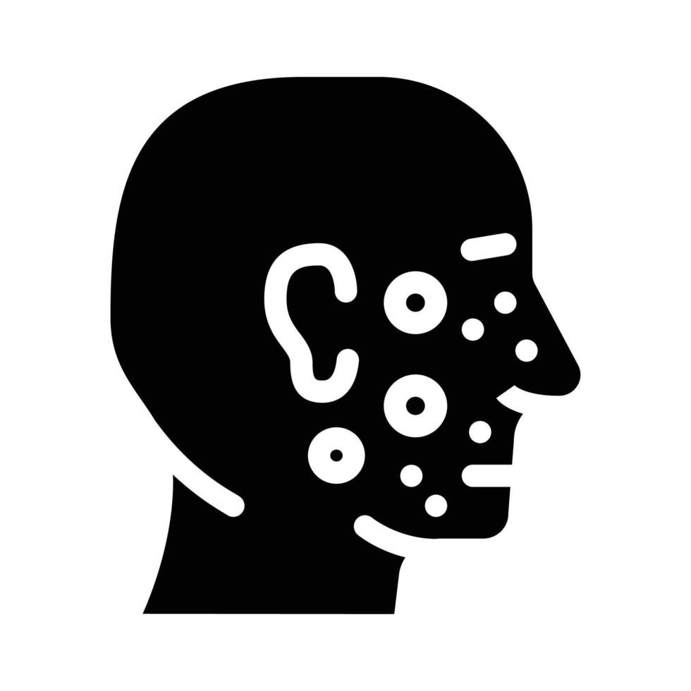 acne gelaats huid ziekte glyph icoon vector illustratie