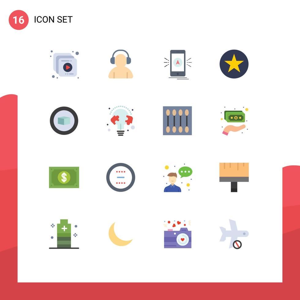16 vlak kleur concept voor websites mobiel en apps reeks eenvoudig app ster favoriete bewerkbare pak van creatief vector ontwerp elementen