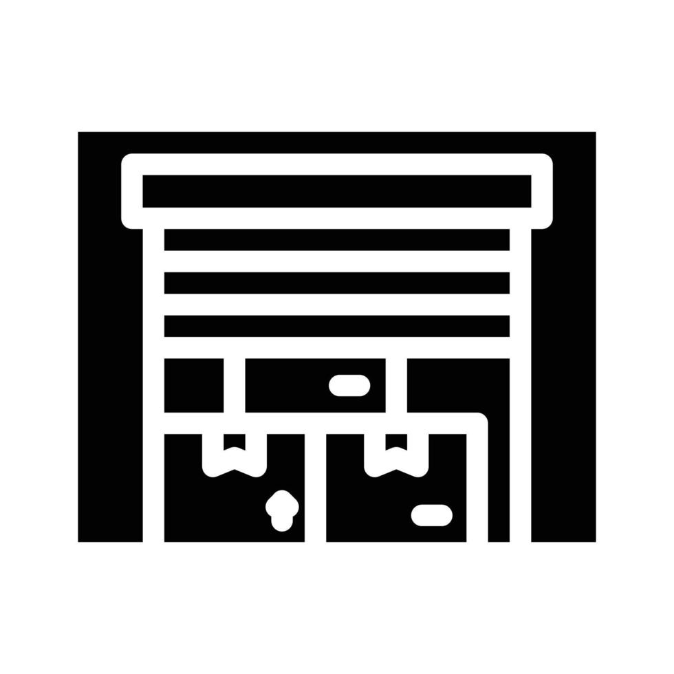 magazijn gebouw glyph pictogram vectorillustratie vector