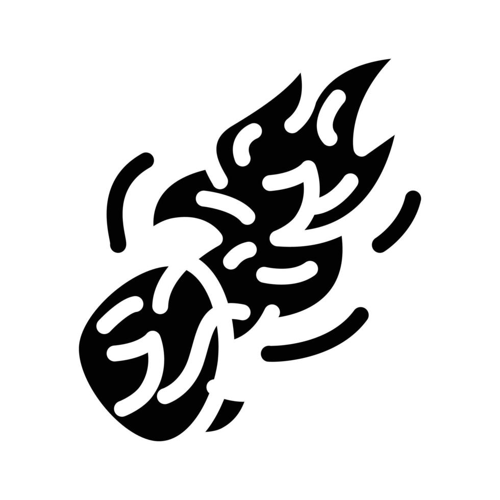 bolide brandend glyph icoon vector illustratie
