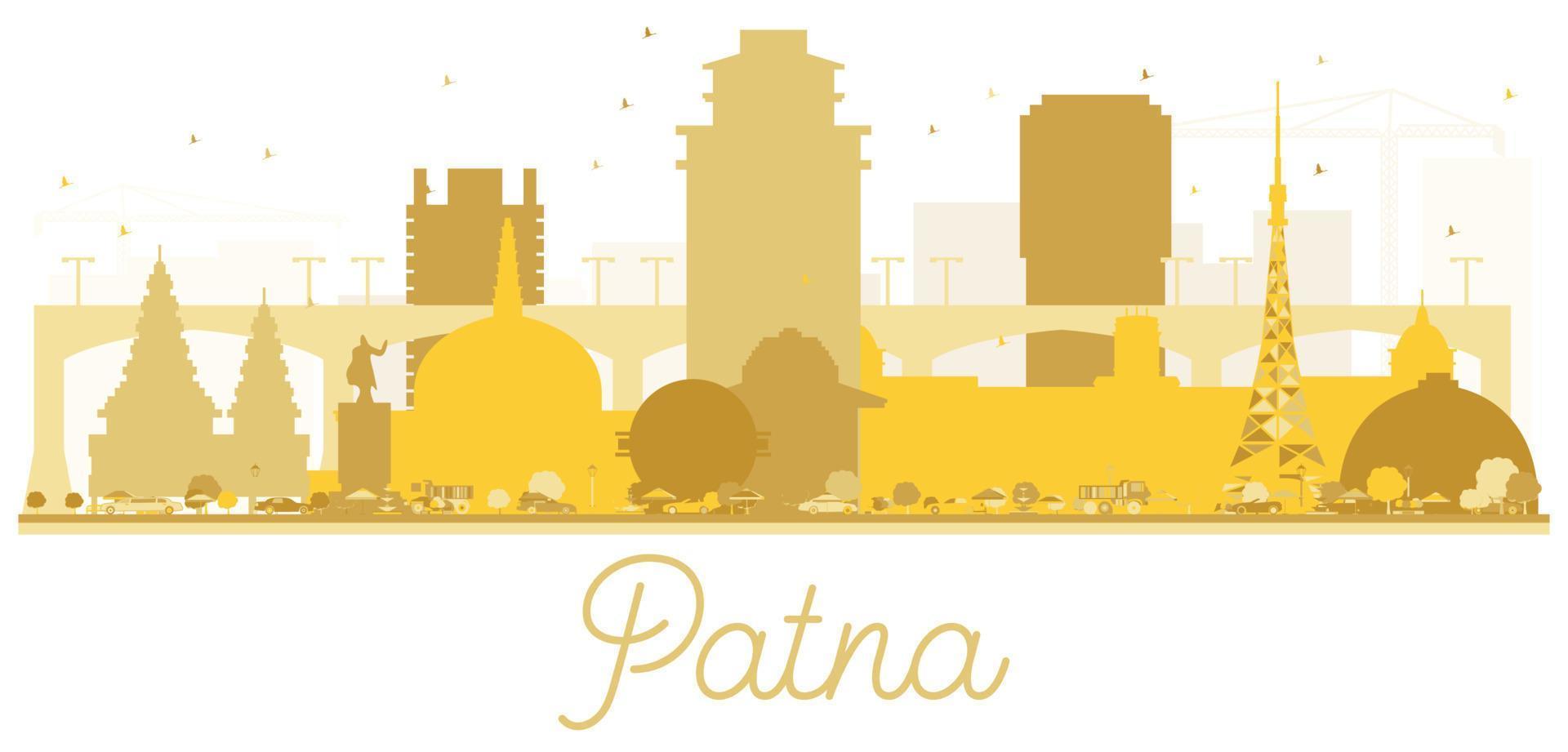 patna Indië stad horizon gouden silhouet. vector