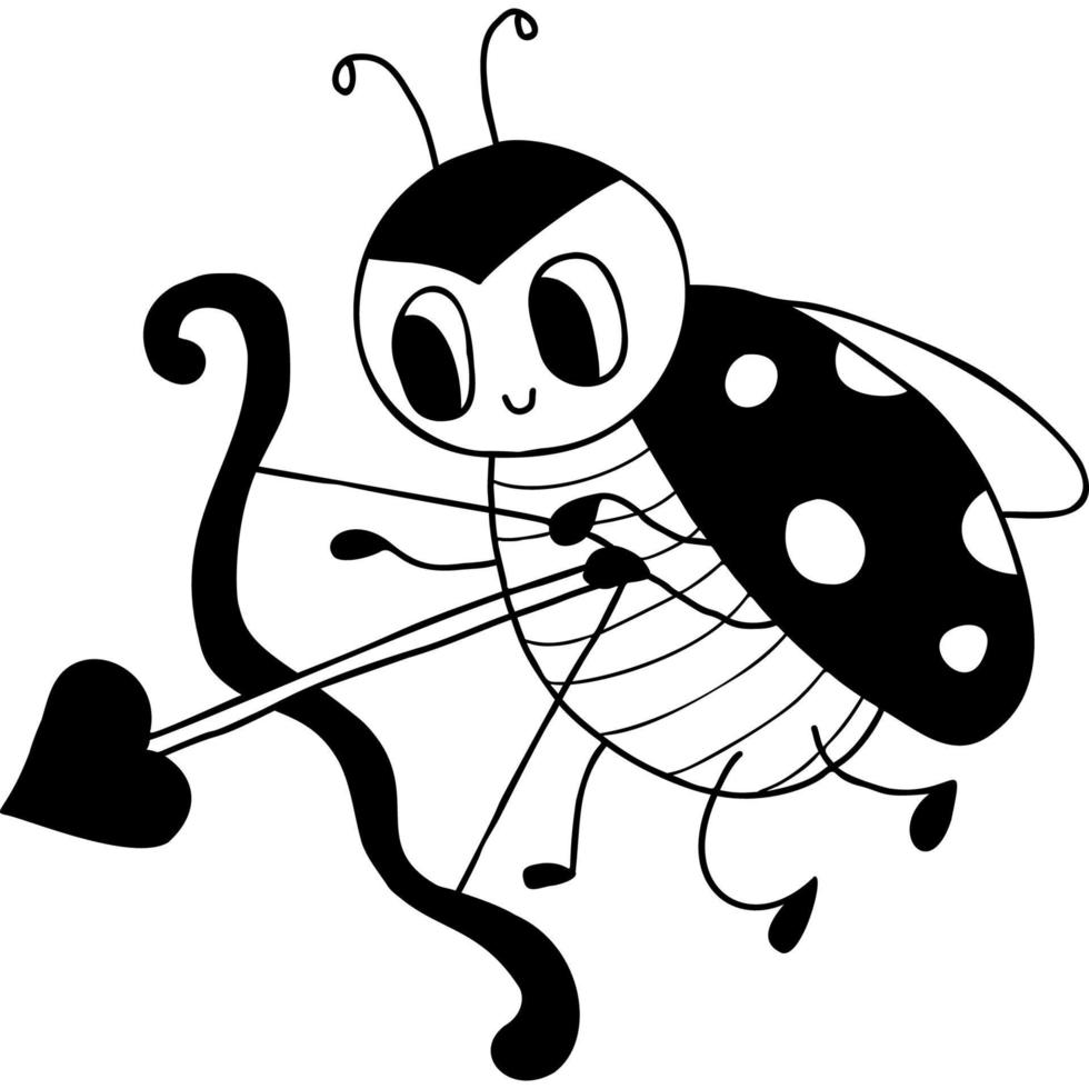 schattig insect. lieveheersbeestje amur vector