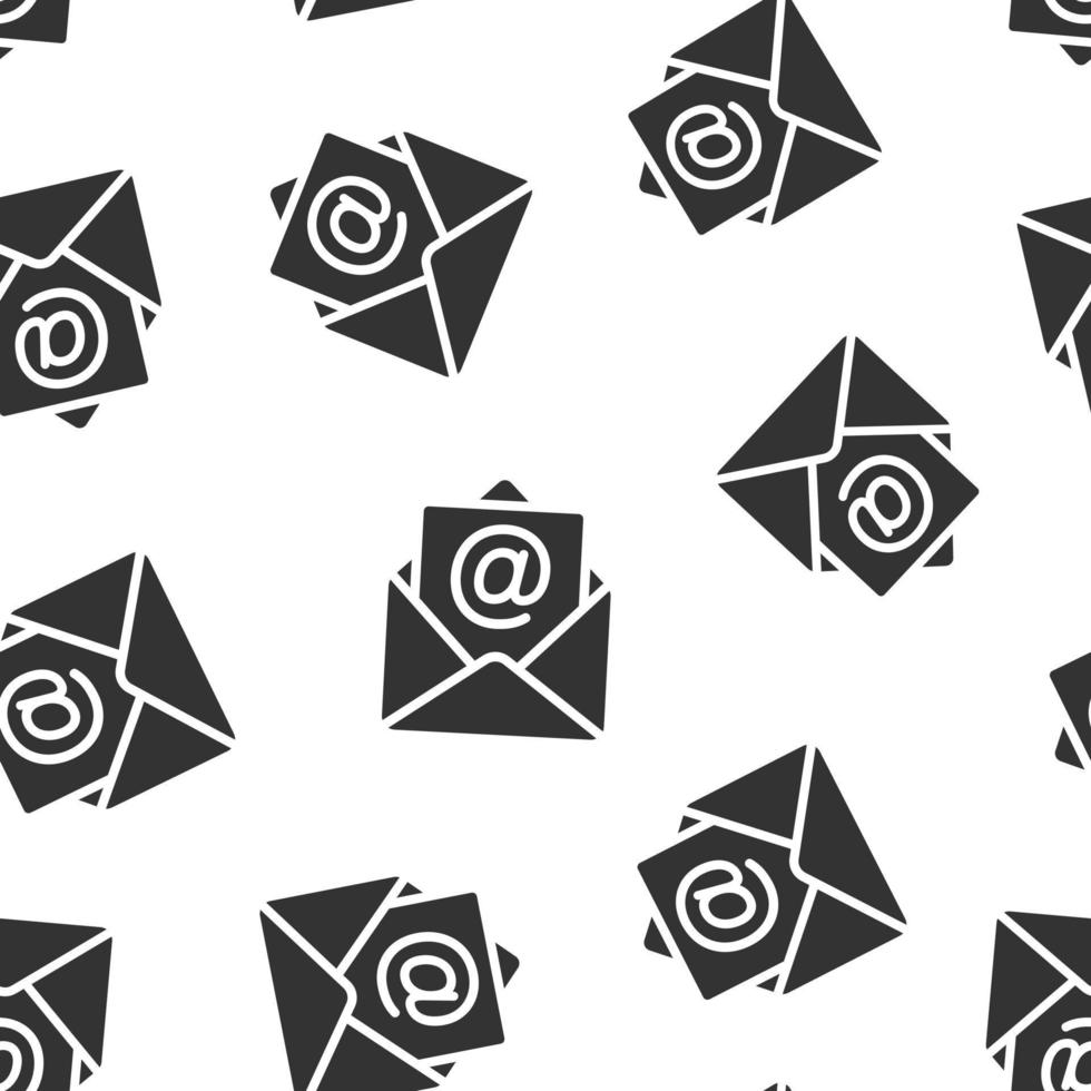 e-mail bericht icoon in vlak stijl. mail document vector illustratie Aan wit geïsoleerd achtergrond. bericht correspondentie naadloos patroon bedrijf concept.