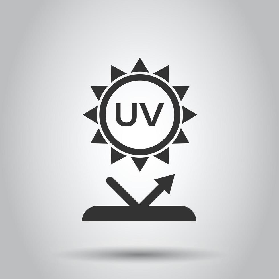 uv straling icoon in vlak stijl. ultraviolet vector illustratie Aan wit geïsoleerd achtergrond. zonne- bescherming bedrijf concept.