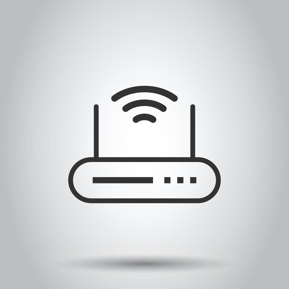 Wifi router icoon in vlak stijl. breedband vector illustratie Aan wit geïsoleerd achtergrond. internet verbinding bedrijf concept.