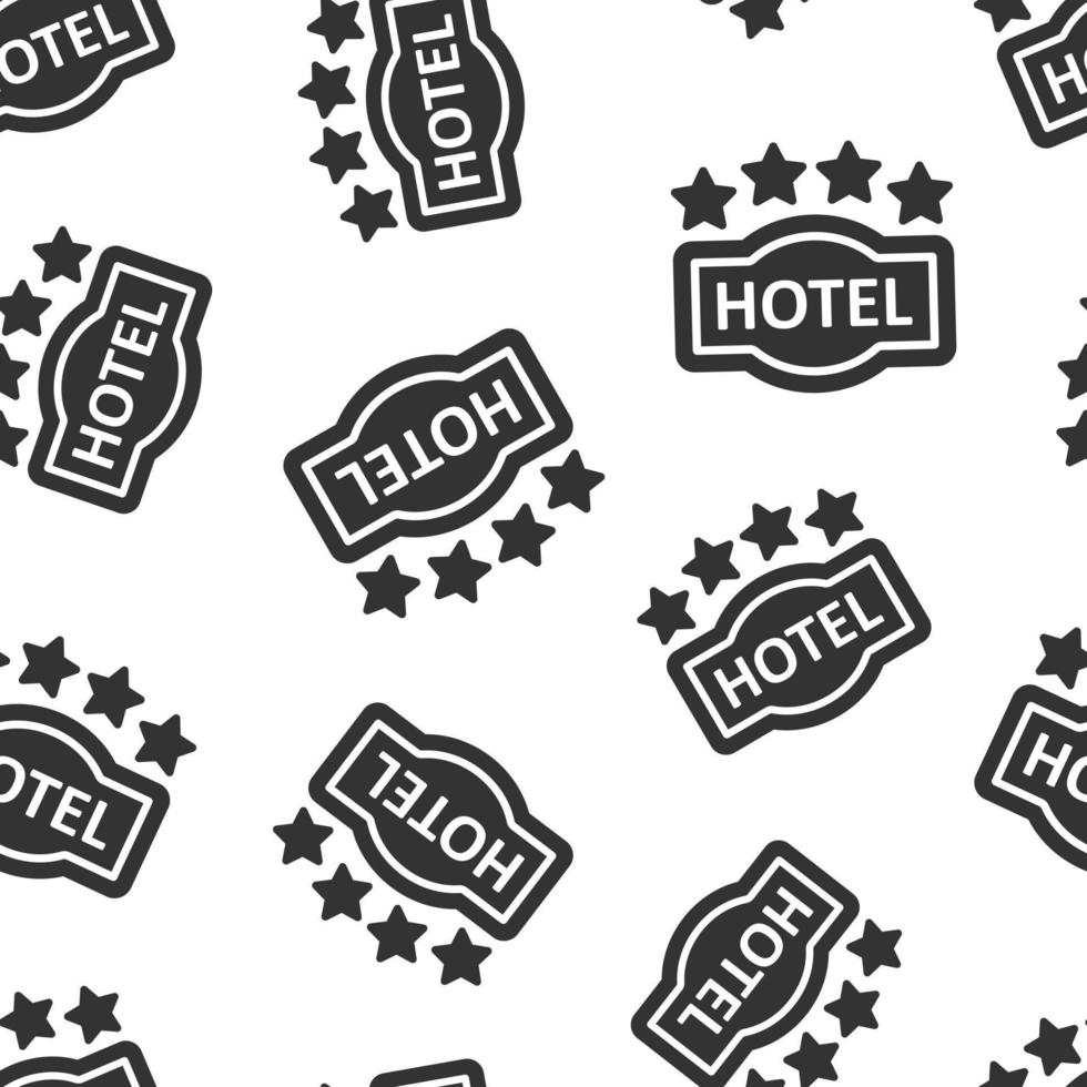 hotel 4 sterren teken icoon in vlak stijl. cafe vector illustratie Aan wit geïsoleerd achtergrond. herberg kamer informatie naadloos patroon bedrijf concept.