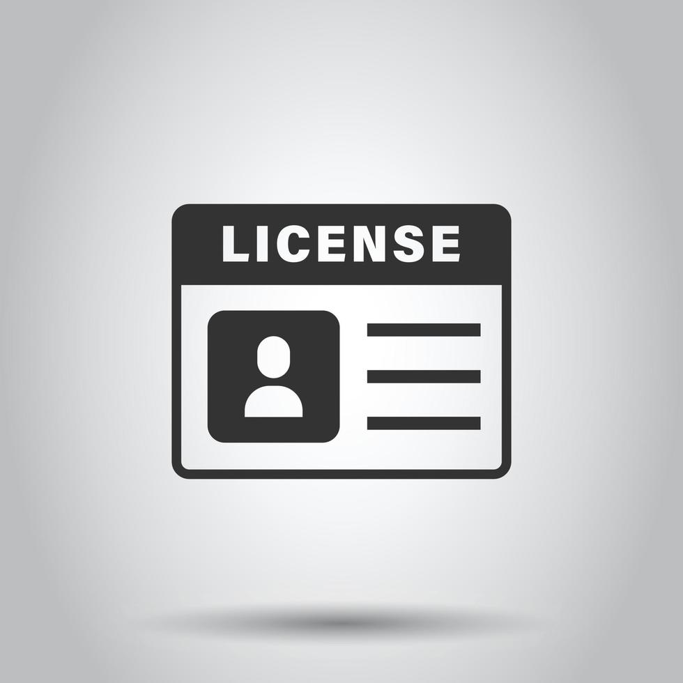 bestuurder licentie icoon in vlak stijl. ID kaart kaart vector illustratie Aan wit geïsoleerd achtergrond. identiteit bedrijf concept.