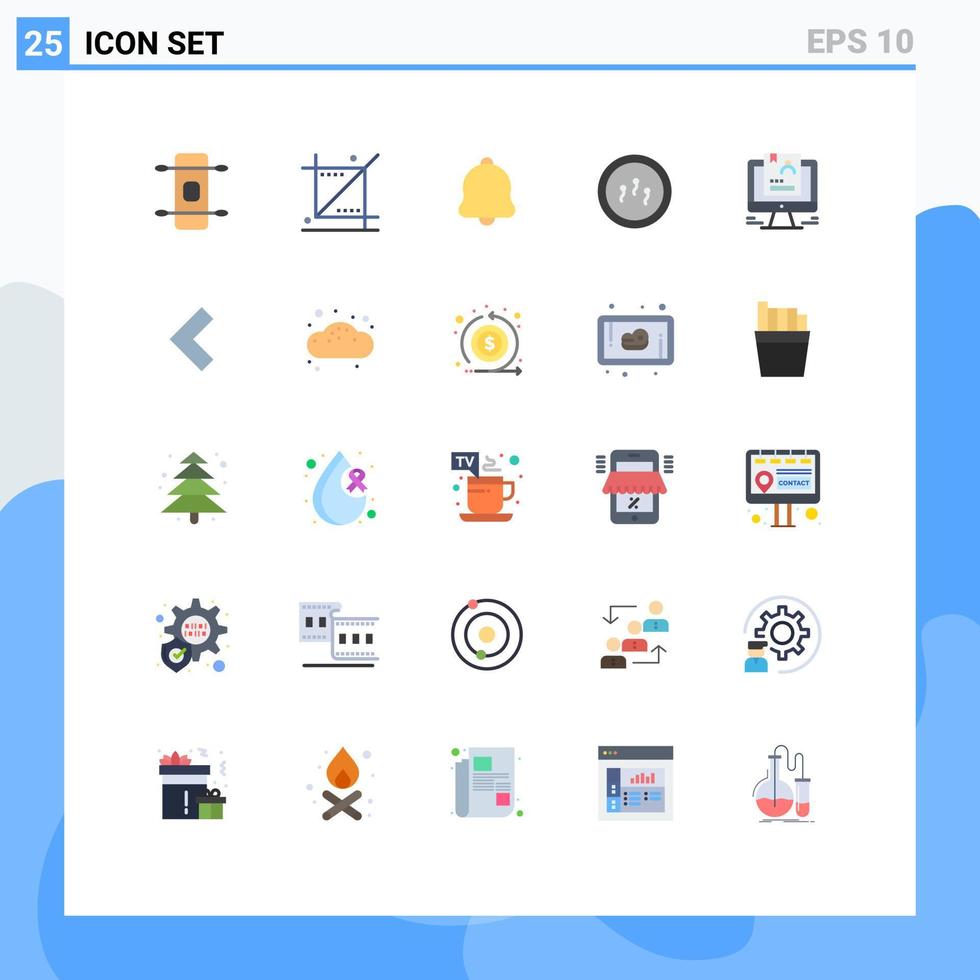 mobiel koppel vlak kleur reeks van 25 pictogrammen van profiel laboratorium alarm chemie biochemie bewerkbare vector ontwerp elementen