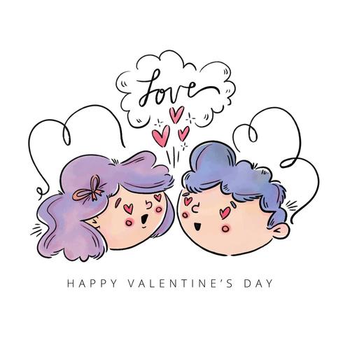 Leuk paar verliefd op Valentijnsdag vector