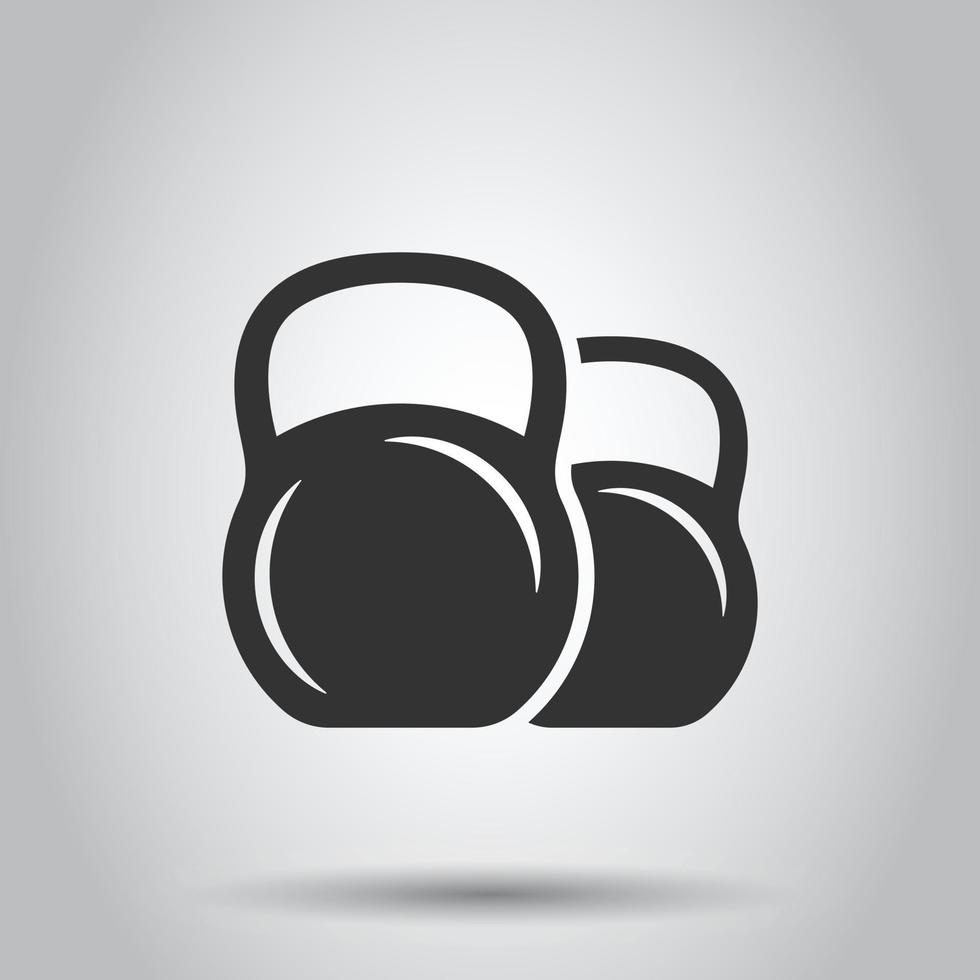 kettlebell icoon in vlak stijl. barbell sport uitrusting vector illustratie Aan wit geïsoleerd achtergrond. halter bedrijf concept.