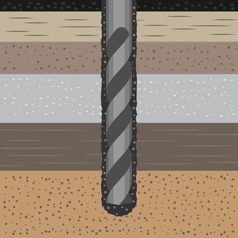 Geomechanics Concept met Earth Auger Drill And Soil Illustration vector