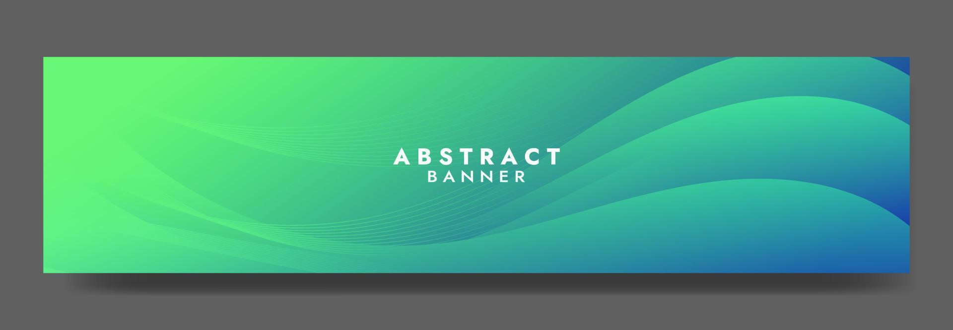 sjabloon voor abstracte groene vloeiende golfbanner vector