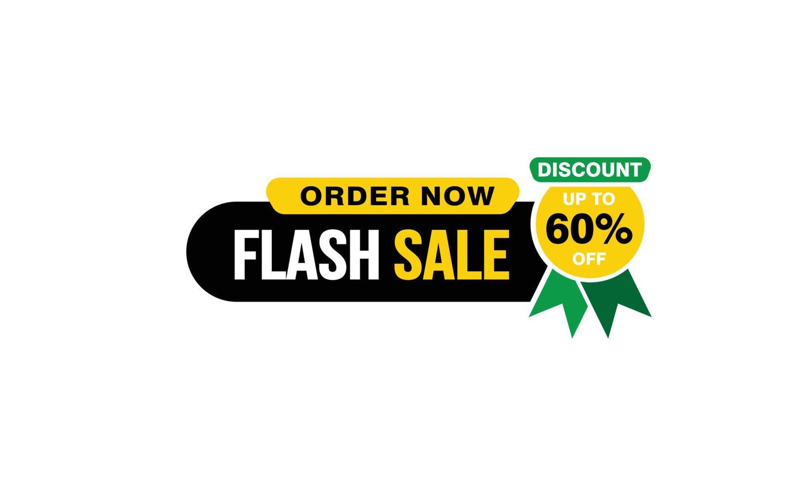 60 procent flash uitverkoop bieden, opruiming, Promotie banier lay-out met sticker stijl. vector