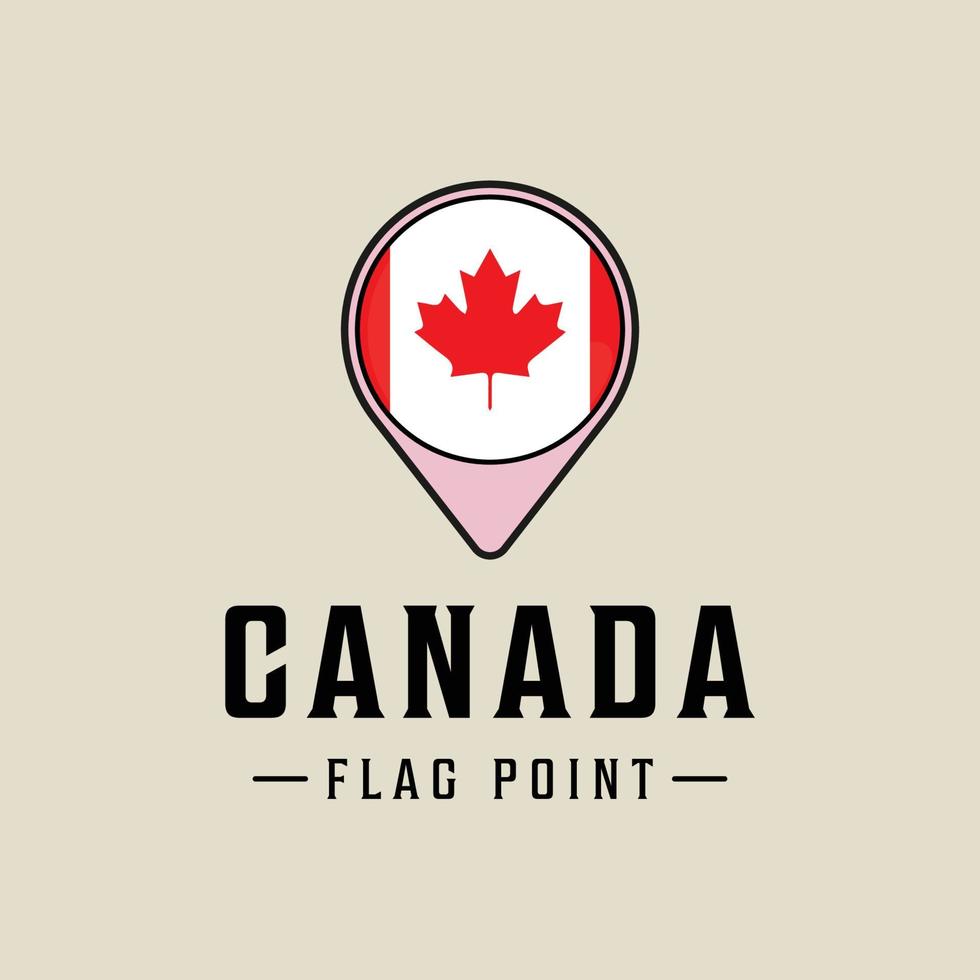vlag punt Canada logo vector illustratie sjabloon icoon grafisch ontwerp. kaarten plaats land teken of symbool