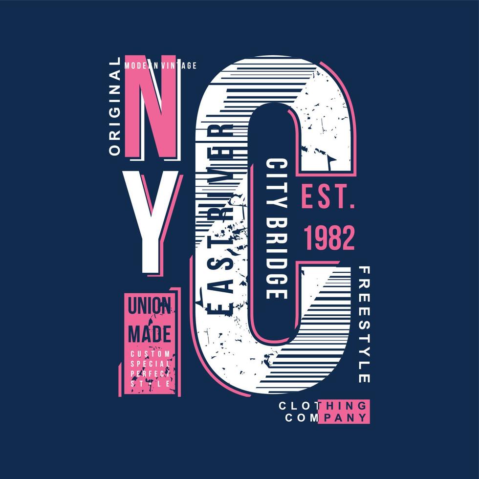 nyc tekst typografie abstract gestreept grafisch vector voor klaar afdrukken