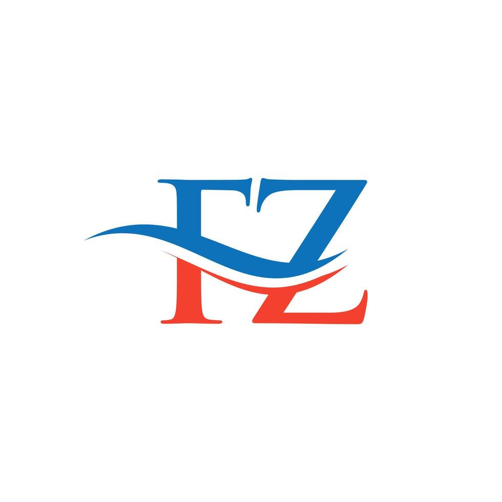 monogram brief fz logo ontwerp vector. fz brief logo ontwerp met modern modieus vector