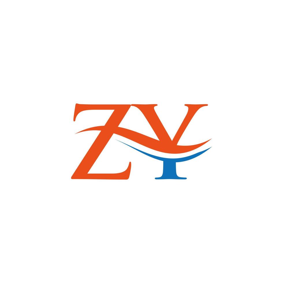 eerste gekoppeld brief zy logo ontwerp. modern brief zy logo ontwerp vector met modern modieus