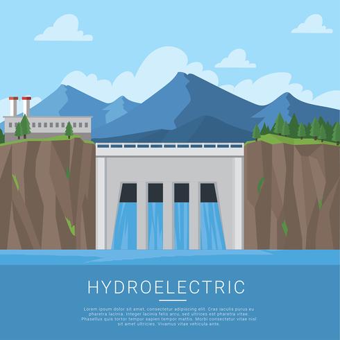 Natuurlijke hulpbronnen Hydro-elektrische Gratis Vectpr vector