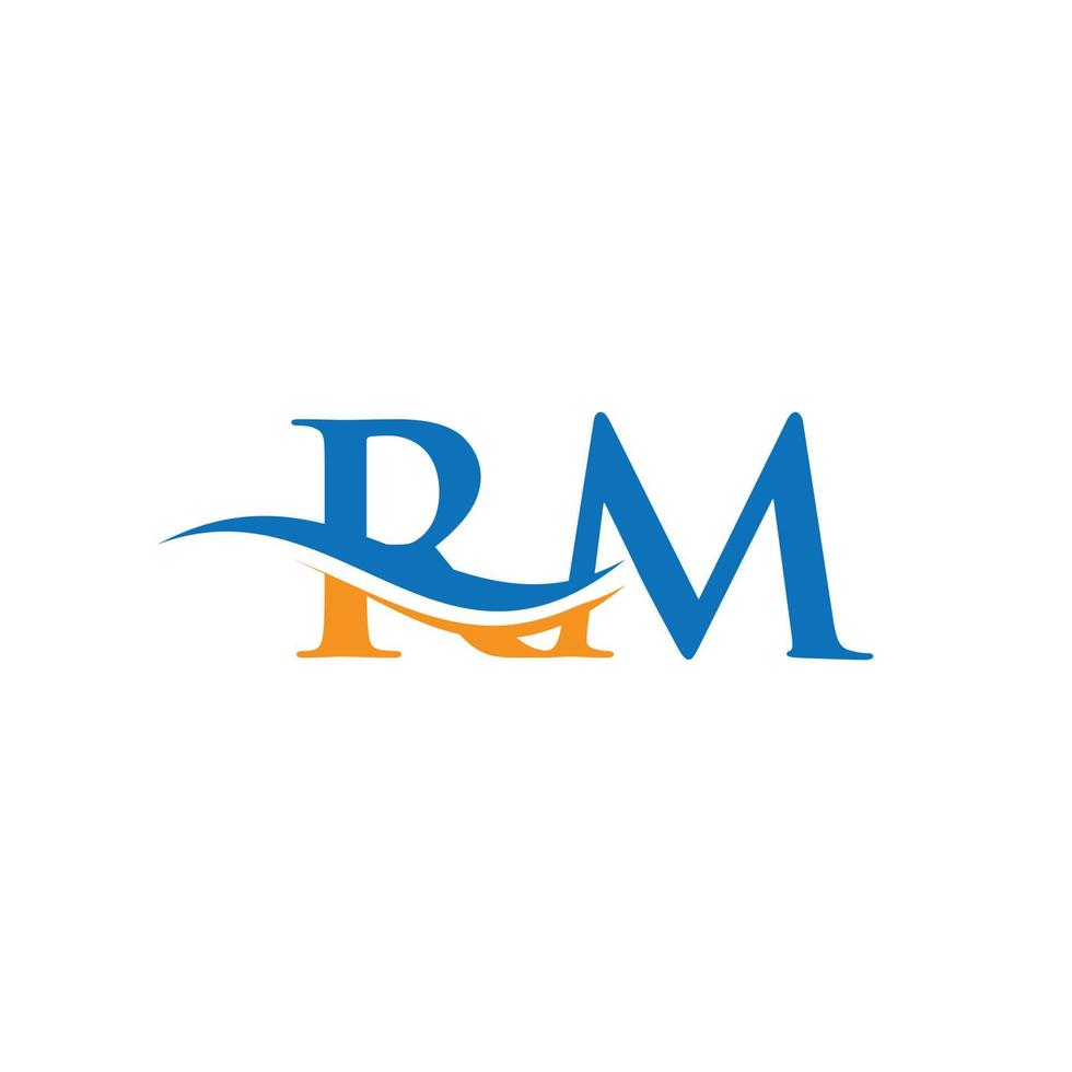 creatief rm brief met luxe concept. modern rm logo ontwerp voor bedrijf en bedrijf identiteit. vector