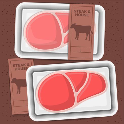 Rundvlees vlees verpakking Steak illustratie vector