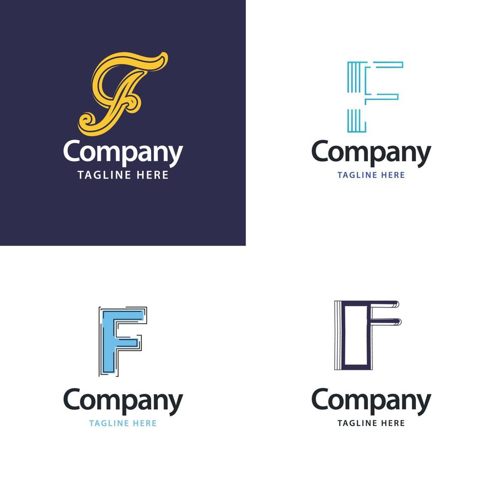 brief f groot logo pak ontwerp creatief modern logos ontwerp voor uw bedrijf vector