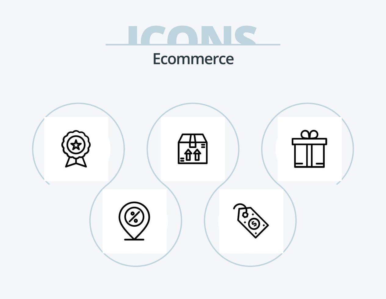 ecommerce lijn icoon pak 5 icoon ontwerp. winkel. e-commerce. e-commerce. tas. winkel vector