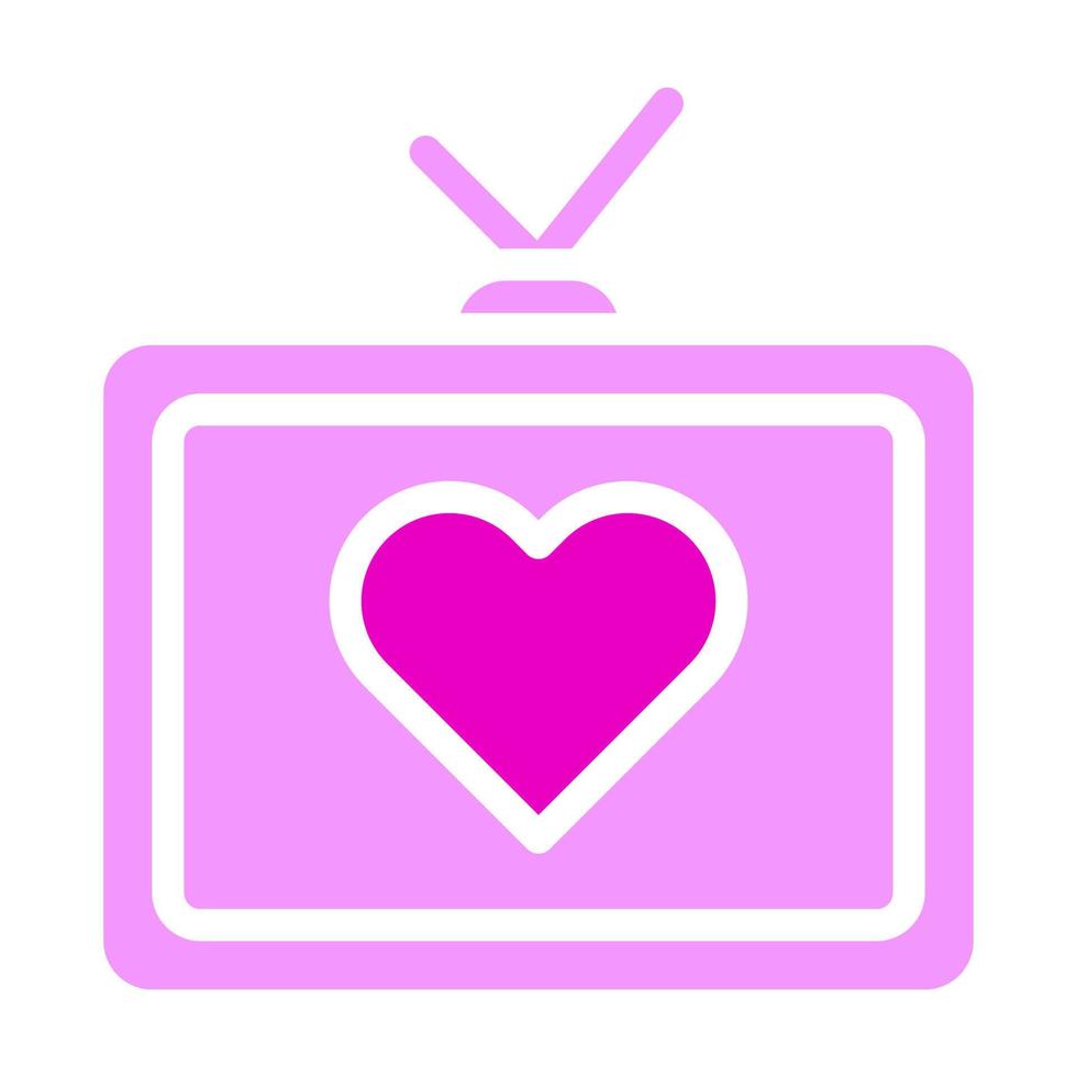 TV solide roze Valentijn illustratie vector en logo icoon nieuw jaar icoon perfect.