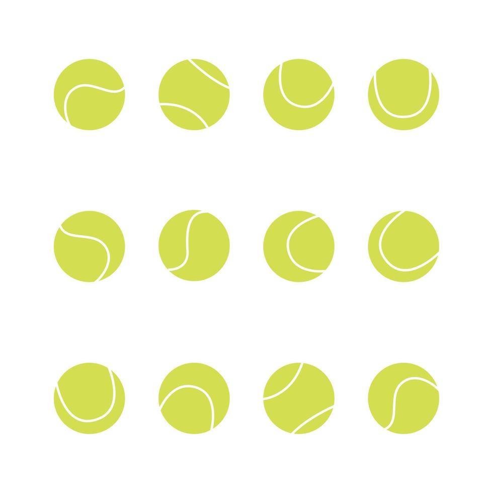 vlak vector illustratie in kinderachtig stijl. hand- getrokken verschillend tennis ballen