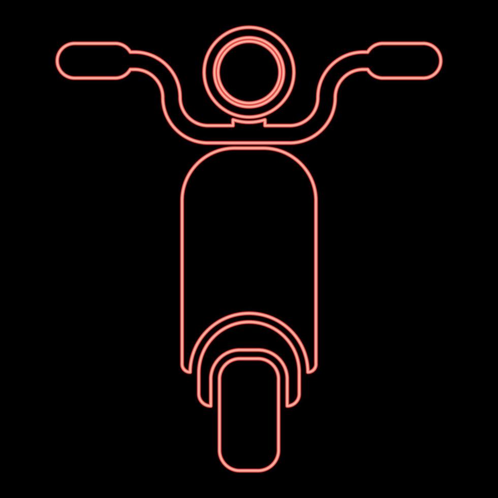 neon bromfiets scooter motorfiets elektrisch fiets rood kleur vector illustratie beeld vlak stijl