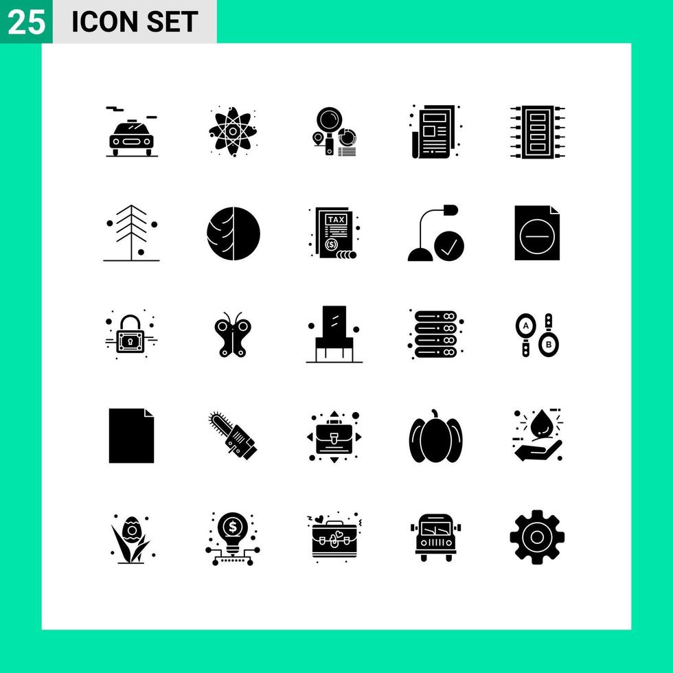 reeks van 25 modern ui pictogrammen symbolen tekens voor computer hardware plaats tech nieuws papier bewerkbare vector ontwerp elementen