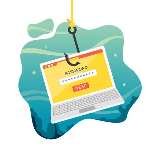 Gratis vector phishing illustratie