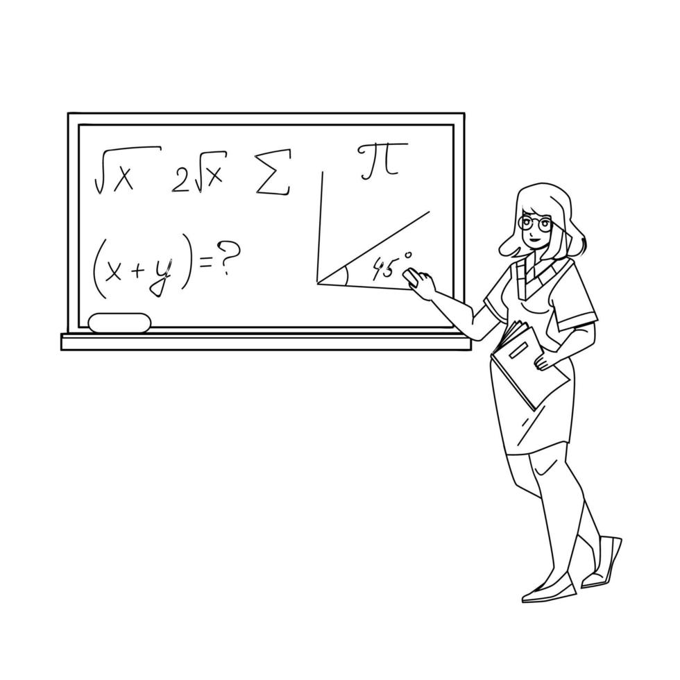 wiskunde onderwijs les onderwijzen vrouw leraar vector