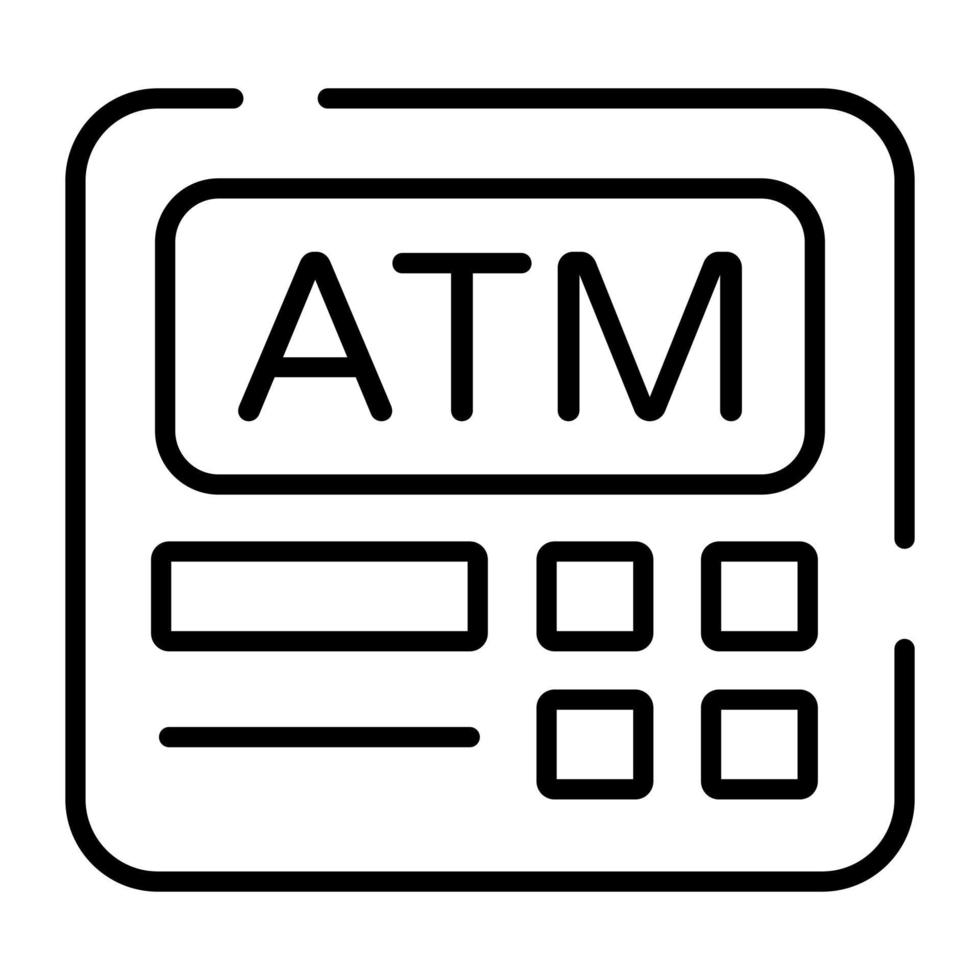 geautomatiseerd teller machine icoon, modern vector van contant geld dispenser