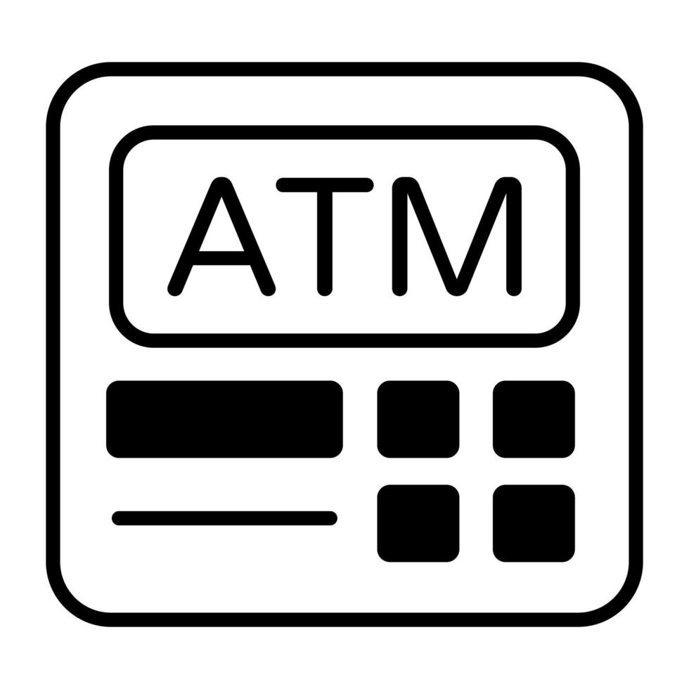 geautomatiseerd teller machine icoon, modern vector van contant geld dispenser
