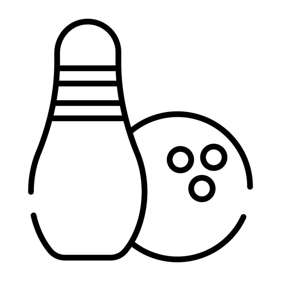 een icoon van binnen- spellen, bowling vector in modern stijl