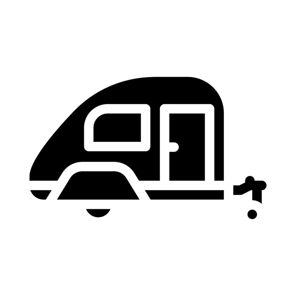 aanhangwagen huis Aan wielen glyph icoon vector illustratie