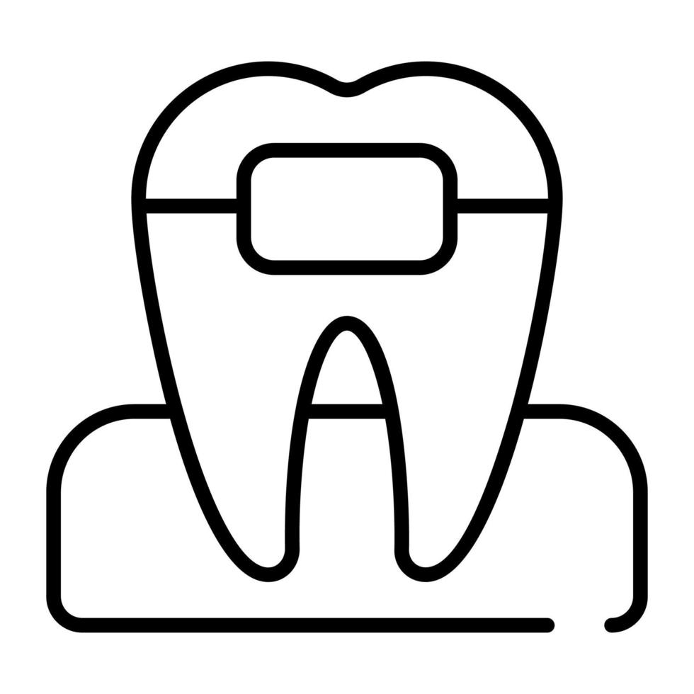tandheelkundig een beugel Aan tanden, tandheelkundig Gezondheid concept vector