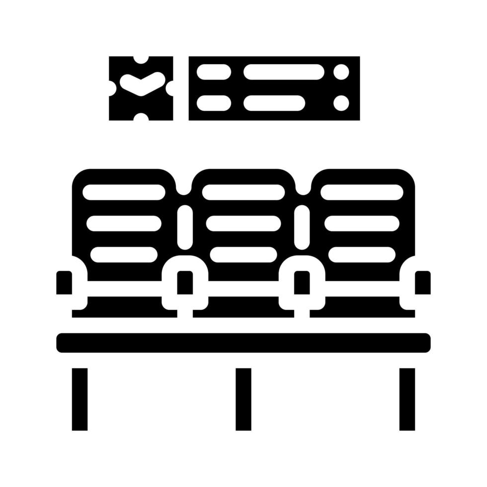 aan het wachten hal stoelen luchthaven glyph icoon vector illustratie