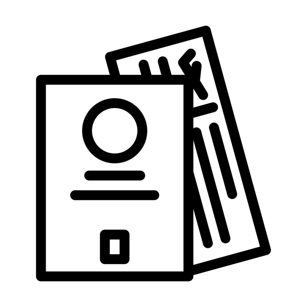 paspoort reiziger document lijn icoon vector illustratie