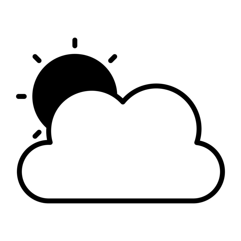 wolk met zon aanduiding concept van het weer, bewerkbare vector