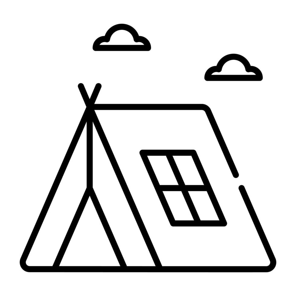 een verbazingwekkend icoon van kamp in modern stijl vector