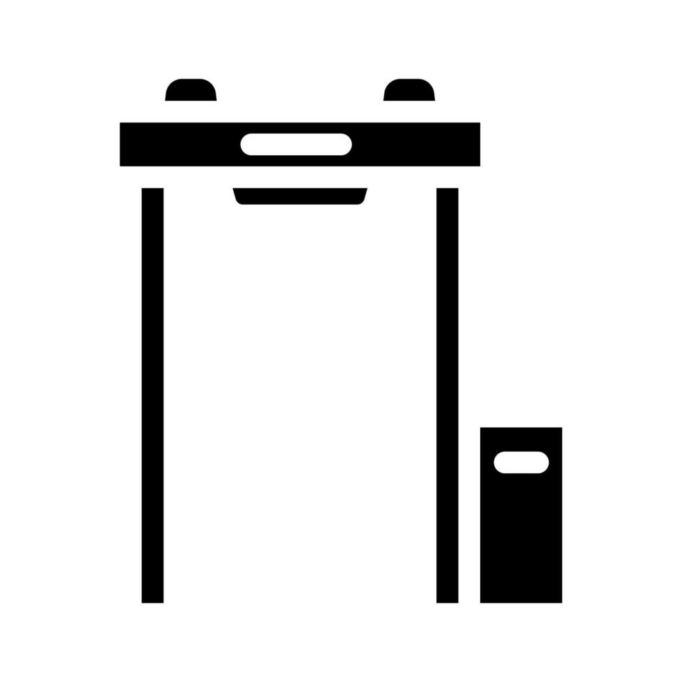 boog metaal detector luchthaven uitrusting glyph icoon vector illustratie