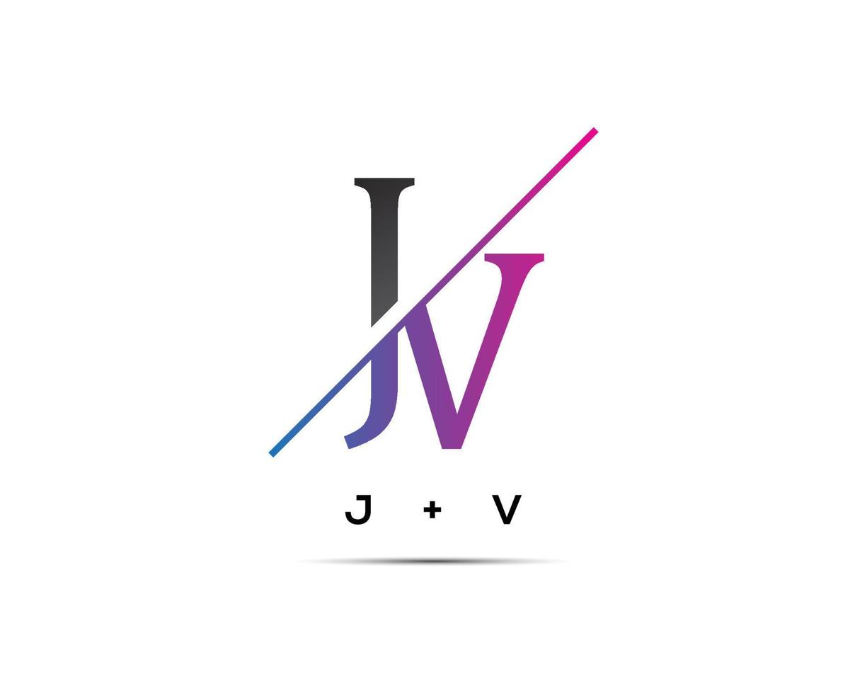 brief j v creatief logo ontwerp icoon. vector