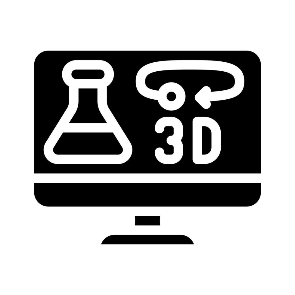 chemie online les glyph icoon vector illustratie